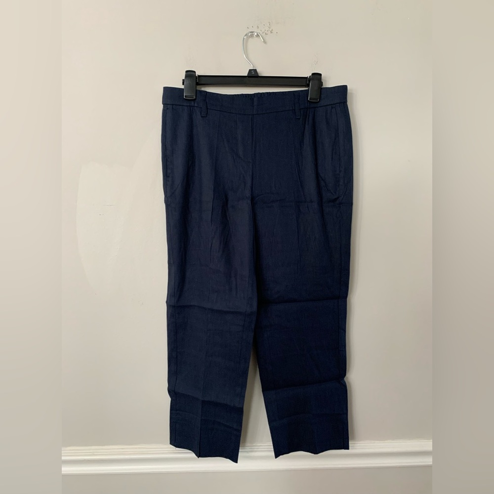 NEW J.JILL WOMENS PETITE PANTS IN NAVY BLUE SIZE:MP